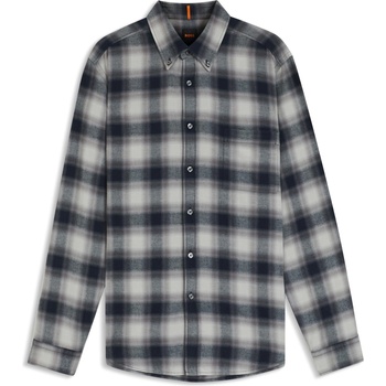 HUGO BOSS Men's Check Shirt Eye-Catching Print - Grey Cheq 063
