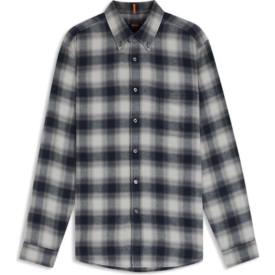 HUGO BOSS Men's Check Shirt Eye-Catching Print - Grey Cheq 063