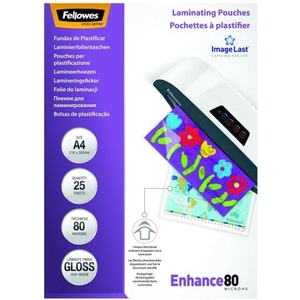 Fellowes Ламиниращо фолио FELLOWES A/4 80 микрона гланц 25/cm 5396205 (5396205)