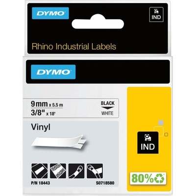 RHINO vinylová páska 9 mm x 5,5 m, biela
