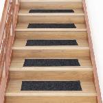 vidaXL Изтривалки за стълби, самозалепващи се, 30 бр. , 76x20 см, тъмносиви, правоъгълни (B.V.)