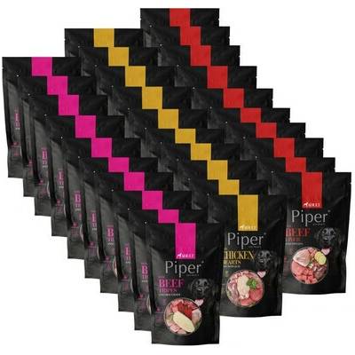 Piper Animals Mix příchutí s hovězími játry, s kuřecími srdíčky, s hovězími žaludky 30 x 500 g