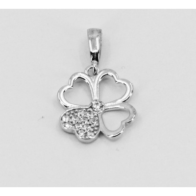 Steel Edge Stříbrný přívěsek se zirkony čtyřlístek 311551002