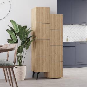 TopMebel Меламинов многофункционален шкаф TopMebel Stair в цвят дъб 62, 2x37, 4x156cm