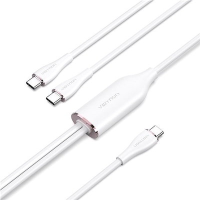 Vention CTMWG USB 2.0 Type-C Male to 2 Type-C Male 5A, 1,5m, bíý