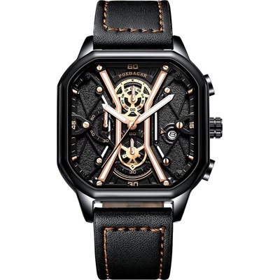 Poedagar Часовник poedagar ge-35015 - Черен / Кафяв kp35015 (ge-35015)
