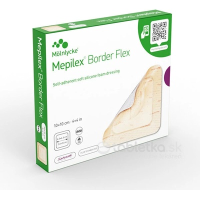 Mepilex Border Flex samolepivé krytie z mäkkého penového silikónu 5 ks, 10x 10 cm