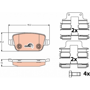 Sada brzdových platničiek kotúčovej brzdy TRW GDB1709