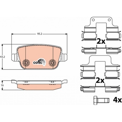 Sada brzdových platničiek kotúčovej brzdy TRW GDB1709