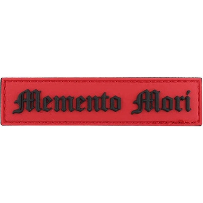 Gumená nášivka 101 Inc text Memento Mori - červená-čierna