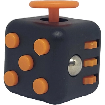 Fidget Cube antistresová kostka černo oranžová