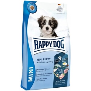 Happy Dog Fit & Vital Mini Puppy - безглутенова храна за подрастващи кученца от мини породи, с домашни птици и агнешко, 4 кг, Германия - 61203