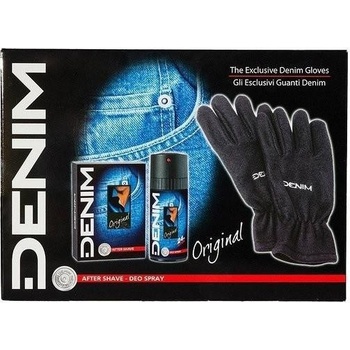 Denim Black voda po holení 100 ml + deospray 150 ml + zimní rukavice dárková sada