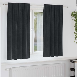 Pure Line Home Кадифени завеси в цвят черен с комбиниран перделък, 2 бр. , 140 x 175 см
