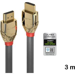 Lindy HDMI Ultra High Speed кабел, 3 м, Lindy, Gold Line 37603 (37603)