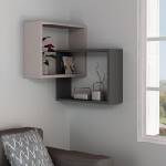 ASIR GROUP Ъглова етажерка RING 68x68 cм сива/антрацит (AS0984)