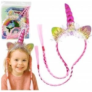 LEAN Toys Unicorn Horn Hairband Ears Braids Pink LEAN TOYS