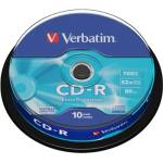 Verbatim CD-R, 700 MB, 52x, със защитно покритие, 10 броя в шпиндел (043437)