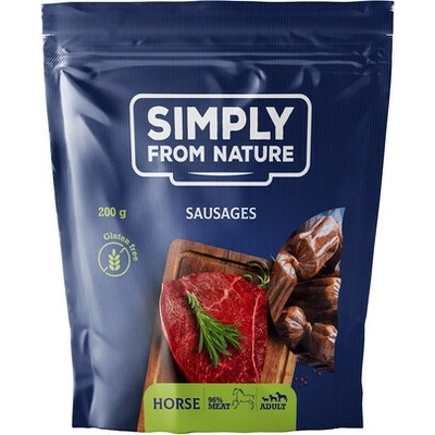 SIMPLY FROM NATURE Klobásky pre psov s konským mäsom 200 g