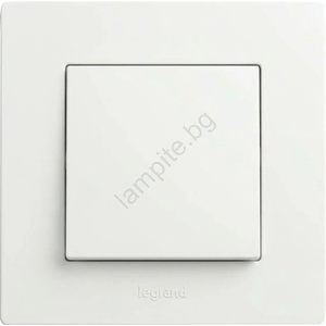 Legrand - Еднополюсен ключ № 1/0 с рамка NILOE STEP бял (LR0057A)