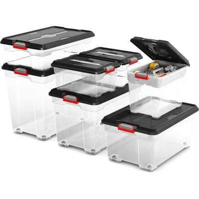 Keter Plastový úložný box Moover box XXL 80 l 58 x 38 x 49 čierne veko