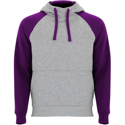 Badet dvojfarebná mikina s kapucňou sivá Heather fialová Purple