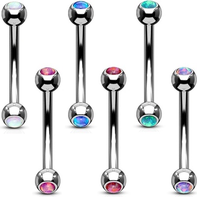 Šperky4U piercing do obočí zdobený opálem OB0001-B
