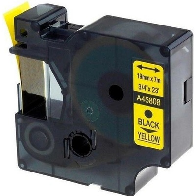 KOMPATIBILNÍ PÁSKA DYMO 45808 S0720880 ŽLUTÝ/ČERNÝ TISK, 19mm