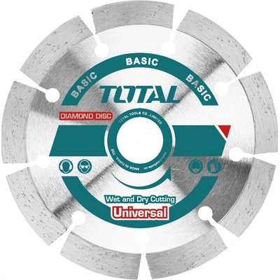 TOTAL TAC2111153 Kotouč diamantový řezný, segmenový, suché i mokré řezání, 115x22,2mm