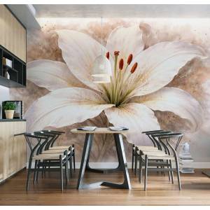 Art Gift Decor Фототапет бяла лилия с артистичен ефект