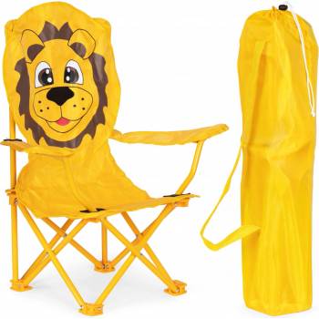 Cestovní židle s opěrkou zad ModernHome WR1490 LION žlutá