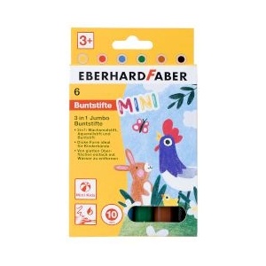 Eberhard Faber Цветни моливи 3 в 1 Minimaxi 6 цвята