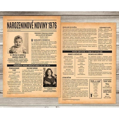 Narozeninové noviny 1976 – dárek k 50. narozeninám – Zbozi.Blesk.cz
