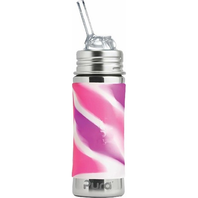 Pura nerezová láhev se slamkou 325 ml Pink