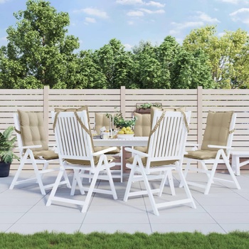 vidaXL Възглавници за стол с висока облегалка 6 бр бежови Оксфорд плат (377613)