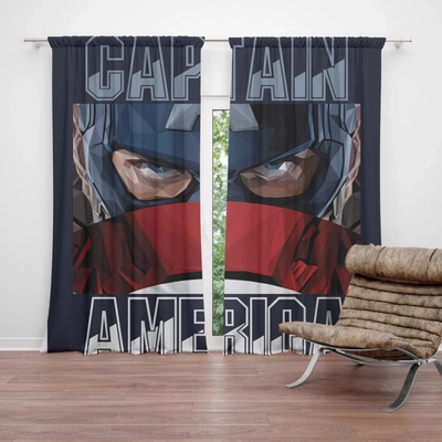 Sablio Závěs Kapitán Amerika pohľad cez štít: 2ks 140x250cm