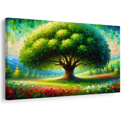 Obraz barevný strom života na louce - 60x40