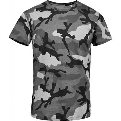 Sol's Kamuflážové pánské triko ve slim-fit střihu kamufláž šedá