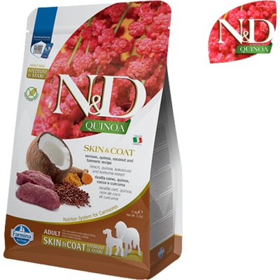 N&D Quinoa Dog Adult Medium & Maxi Grain Free Skin & Coat Venison & Coconut 7 kg
