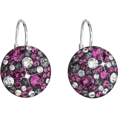Pavona visací s krystaly Swarovski fialové kulaté 31176.3 dark amethyst