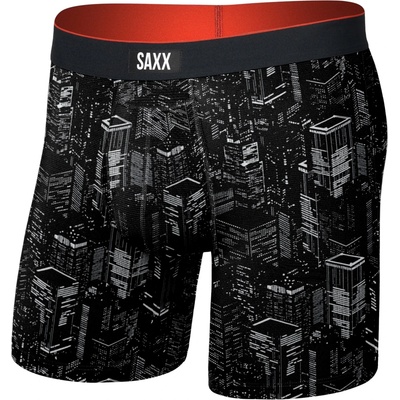 Saxx Мъжко синтетично термобельо Saxx Multi-Sport Mesh Boxer Brief Fly Synthetic base layer - Night City / Black (014-2278-0412)