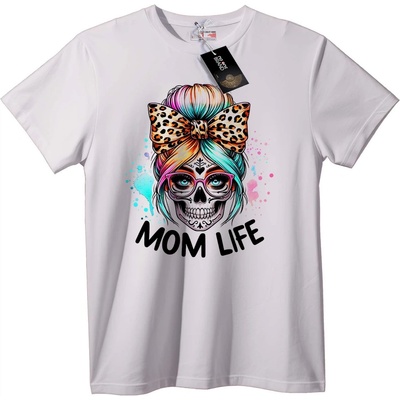 NOONEBRAND Тениска MOM LIFE Череп - XXS, White