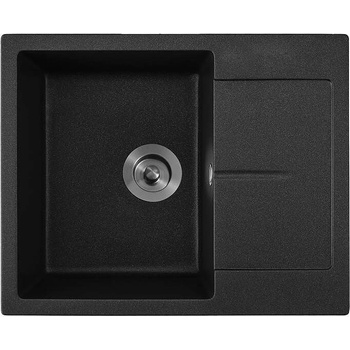 Inter Ceramic Кухненска мивка ICGS 8220 BLACK, Inter Ceramic, гранит, с плот, със сифон, 62x50см (8220BLACK)