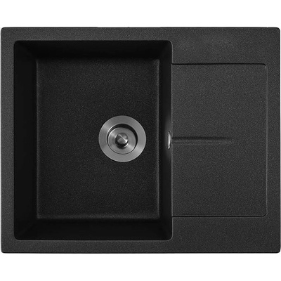 Inter Ceramic Кухненска мивка ICGS 8220 BLACK, Inter Ceramic, гранит, с плот, със сифон, 62x50см (8220BLACK)