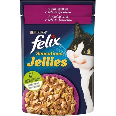 Felix Sensations kachna a želé se špenátem 85 g
