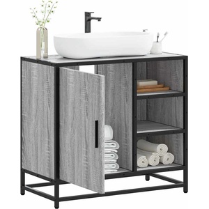 vidaXL Шкаф за мивка в банята Grey Sonoma Инженерна дървесина (849287)