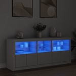 vidaXL Сайдборд с LED светлини, бял, 162x37x67 см (3208995)