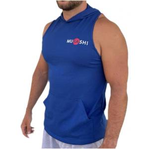 Musashi Потник с качулка - Син / Tank Top with Hoodie - Blue S