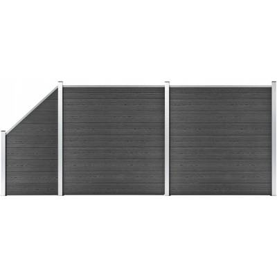 Nabytek XL Set plotového dílce WPC 446 x (105–186) cm černý