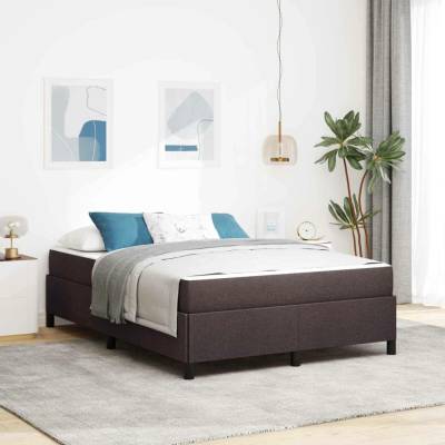 vidaXL Postel s boxspringem tmavě hnědá textil